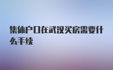 集体户口买房需要什么手续,集体户口购房需要什么资料